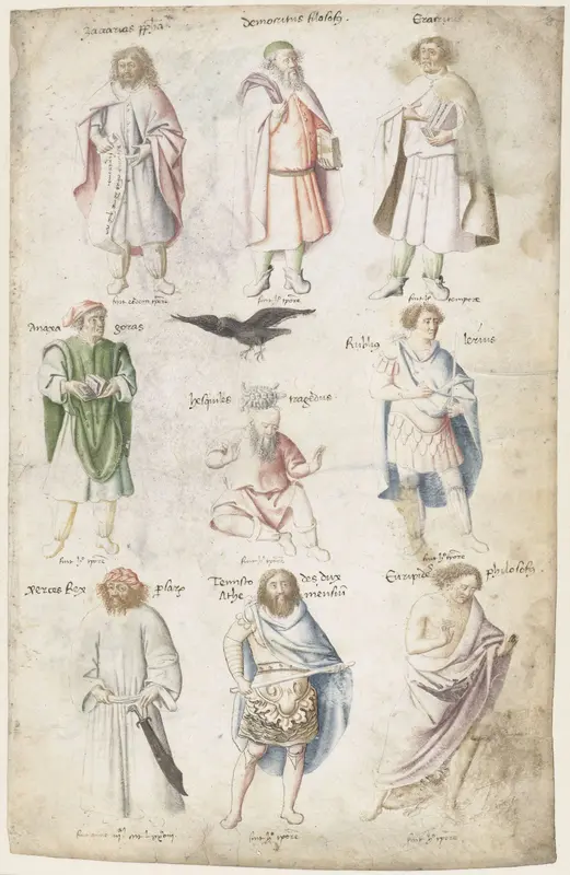 Negen mannen uit de Oudheid Wall Art by Masolino di Cristoforo da Panicale - High-Resolution Digital Print