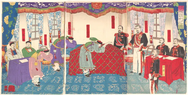 Negotiations after the Sino-Japanese War Wall Art by Fuenken Tsuneshige - High-Resolution Digital Print