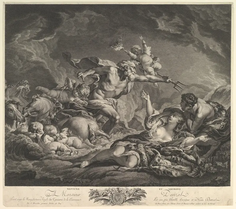 Neptune and Amymone Wall Art by Jean Claude Danzel - High-Resolution Digital Print
