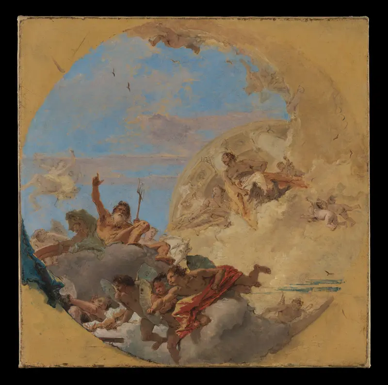 Neptune and the Winds Wall Art by Giovanni Battista Tiepolo - High-Resolution Digital Print