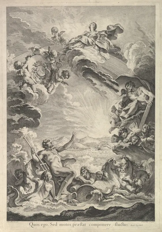 Neptune apaisant la tempête (Neptune Calming the Storm) Wall Art by François Antoine Aveline - High-Resolution Digital Print