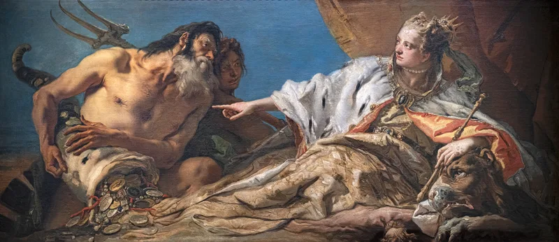 Neptune Offering Gifts to Venice Wall Art by Giovanni Battista Tiepolo - High-Resolution Digital Print