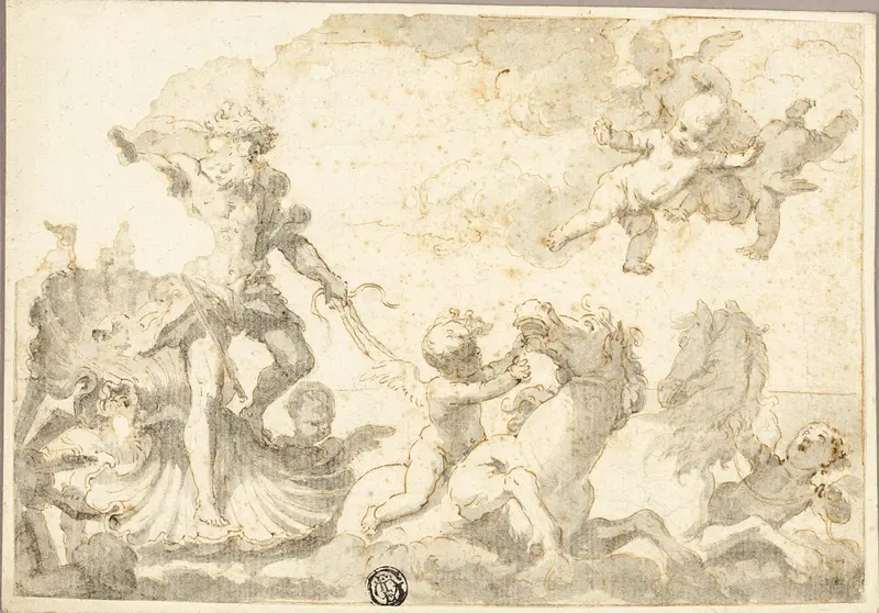 Neptune Riding His Chariot in the Sea Wall Art by Unknown - High-Resolution Digital Print
