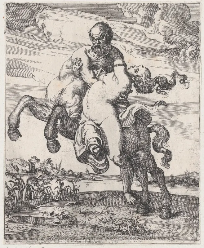 Nessos abducting Deianira Wall Art by Willem Panneels - High-Resolution Digital Print