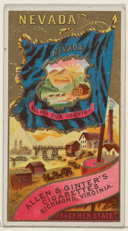 Nevada, from Flags of the States and Territories (N11) for Allen & Ginter Cigarettes Brands Wall Art by Allen & Ginter - High-Resolution Digital Print