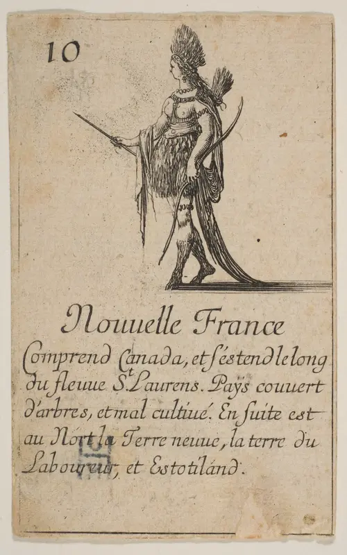 New France, from the playing cards "Jeu de la Géographie" Wall Art by Stefano della Bella - High-Resolution Digital Print