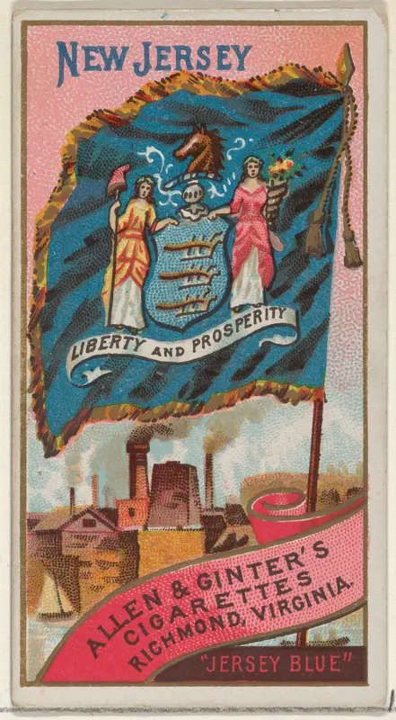 New Jersey, from Flags of the States and Territories (N11) for Allen & Ginter Cigarettes Brands Wall Art by Allen & Ginter - High-Resolution Digital Print