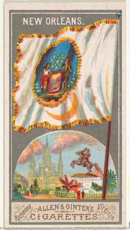 New Orleans, from the City Flags series (N6) for Allen & Ginter Cigarettes Brands Wall Art by Allen & Ginter - High-Resolution Digital Print
