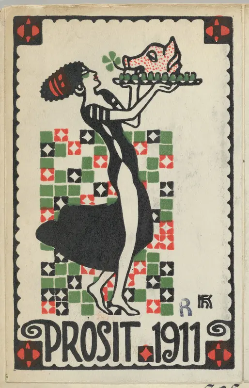 New Years Card: Cheers 1911 (Prosit) Wall Art by Hans Kalmsteiner - High-Resolution Digital Print