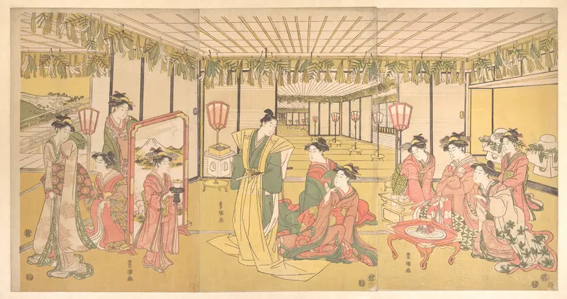 New Year's Celebration in a Large Mansion
