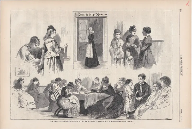 New York Charities – St. Barnabas House, 304 Mulberry Street (from "Harper's Weekly," Vol. XVIII) Wall Art by Winslow Homer - High-Resolution Digital Print