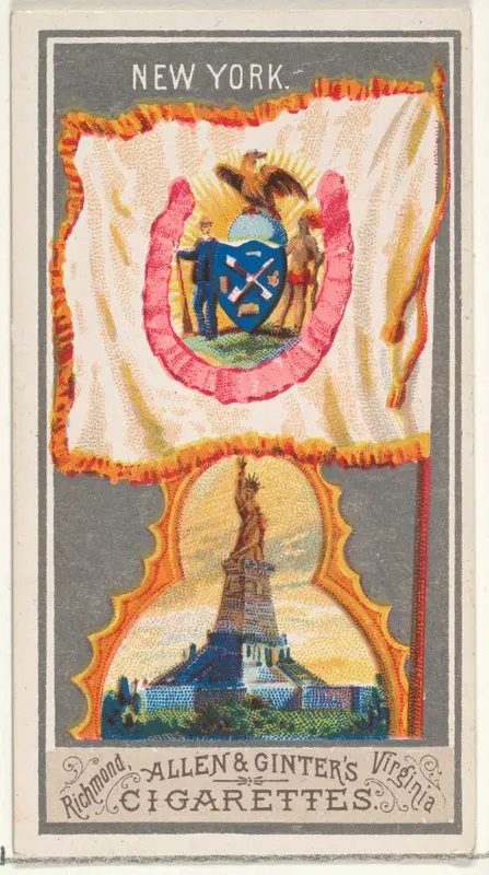 New York, from the City Flags series (N6) for Allen & Ginter Cigarettes Brands Wall Art by Allen & Ginter - High-Resolution Digital Print