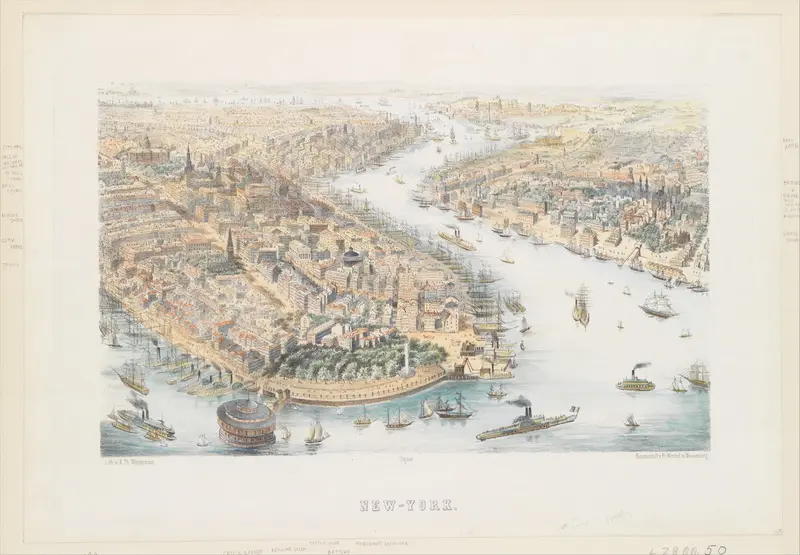 New-York (From the Southwest) Wall Art by K. Th. Westermann - High-Resolution Digital Print