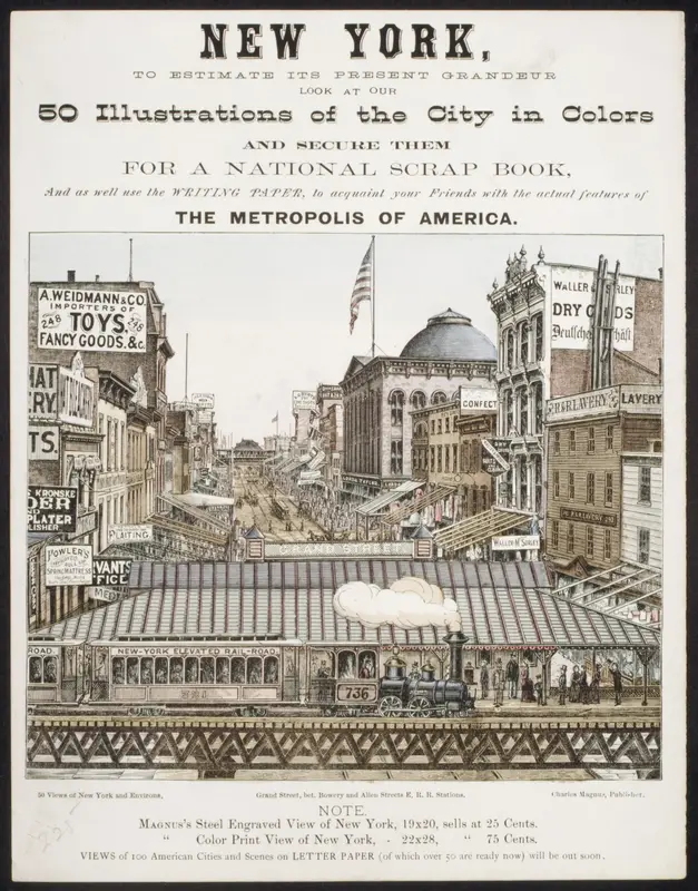 New York, to Estimate its Present Grandeur Look at our 50 Illustrations of the City in Color...and acquaint your Friends with the actual features of the Metropolis of America.