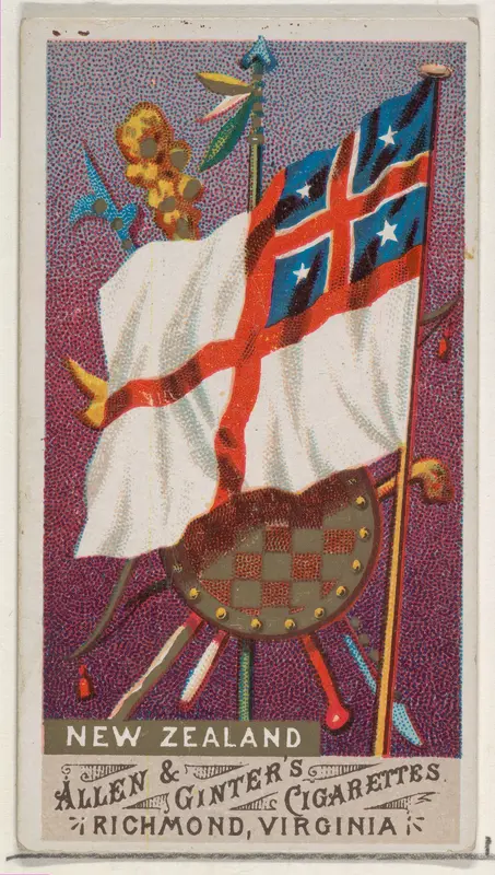 New Zealand, from Flags of All Nations, Series 1 (N9) for Allen & Ginter Cigarettes Brands Wall Art by Allen & Ginter - High-Resolution Digital Print