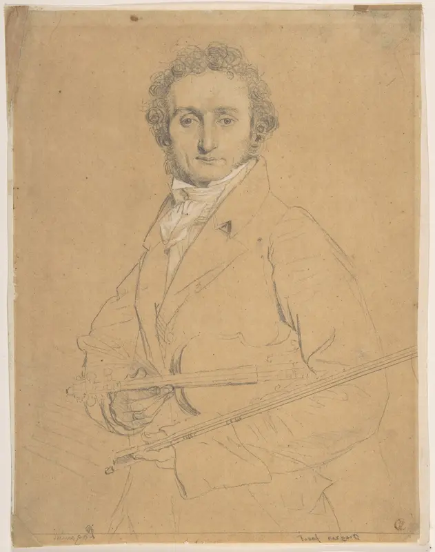 Niccolò Paganini (1782–1840) Wall Art by Jean Auguste Dominique Ingres - High-Resolution Digital Print