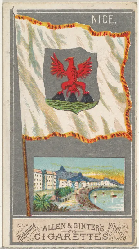 Nice, from the City Flags series (N6) for Allen & Ginter Cigarettes Brands Wall Art by Allen & Ginter - High-Resolution Digital Print