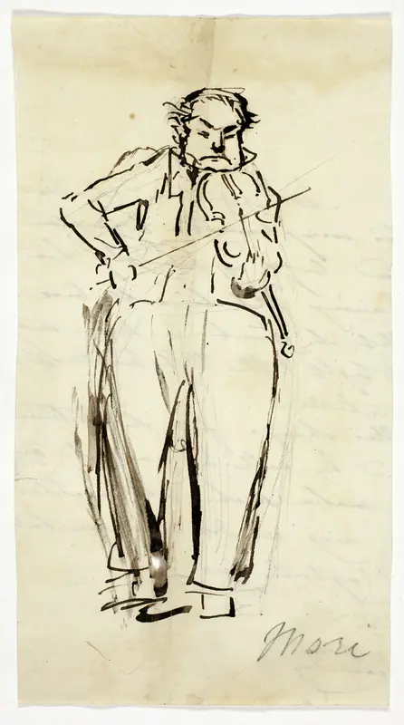 Nicolas Mori, Violinist Wall Art by Alfred Edward Chalon - High-Resolution Digital Print