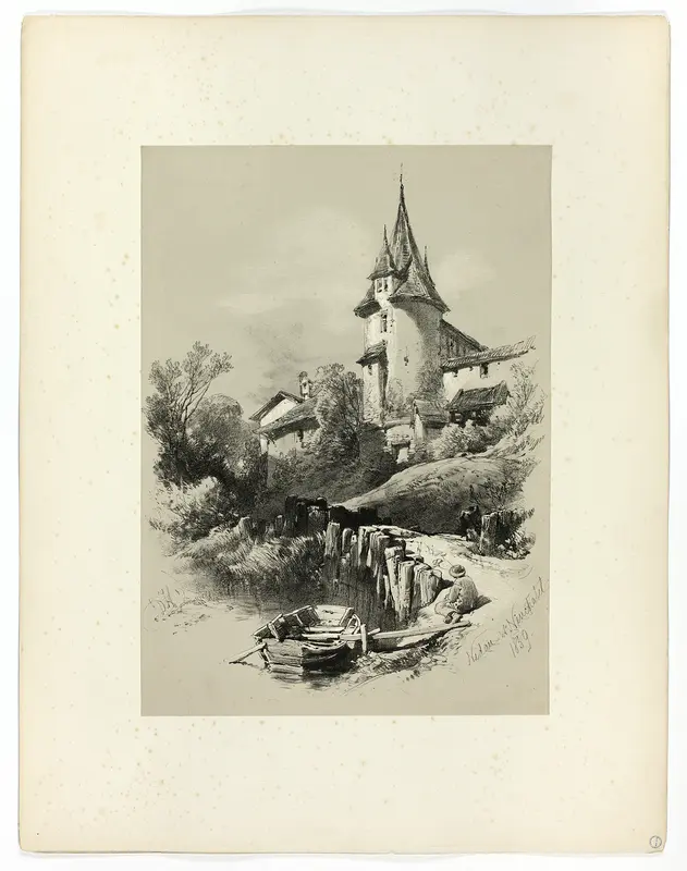 Nidan W. Neuchatel, from Picturesque Selections Wall Art by James Duffield Harding - High-Resolution Digital Print