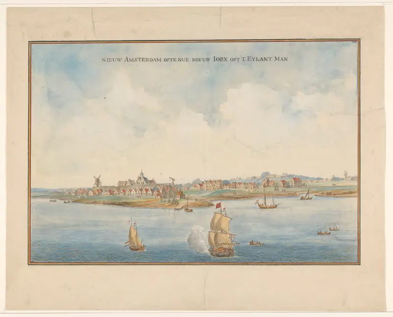 Nieuw Amsterdam ofte nue Nieuw Iorx opt't Eylant Man Wall Art by anonymous - High-Resolution Digital Print