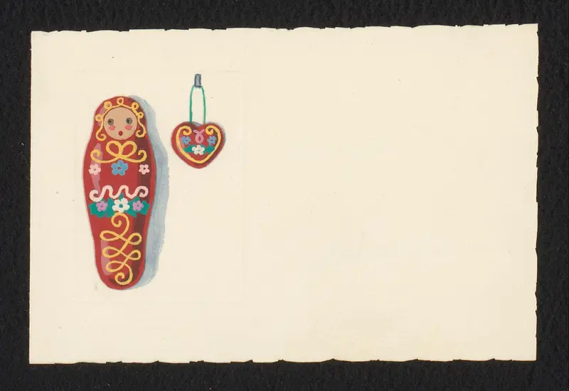 Nieuwjaarswens met pop en hart Wall Art by anonymous - High-Resolution Digital Print
