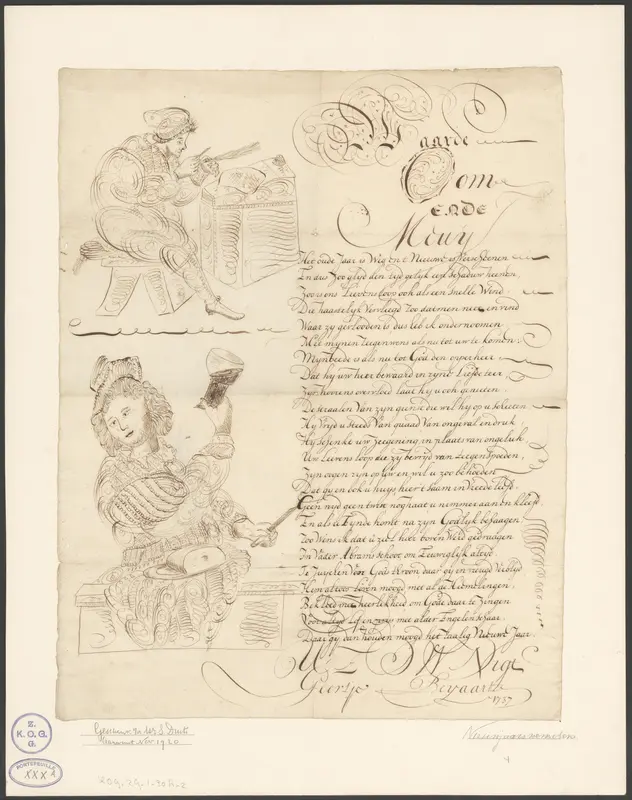 Nieuwjaarswens van Geertje Beyaart, 1737 Wall Art by Unknown - High-Resolution Digital Print