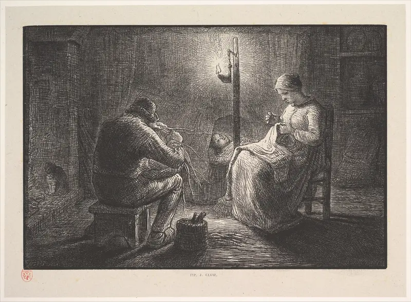 Night, from "Four Times of the Day" Wall Art by Jean-François Millet - High-Resolution Digital Print