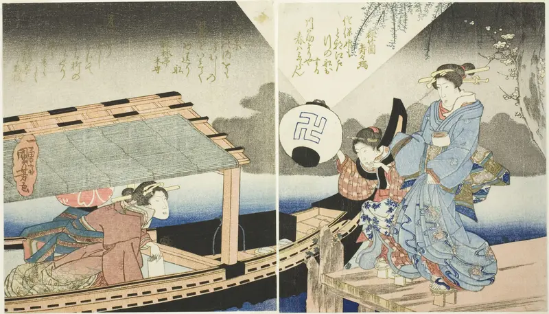 Night scence aboard a pleasure boat