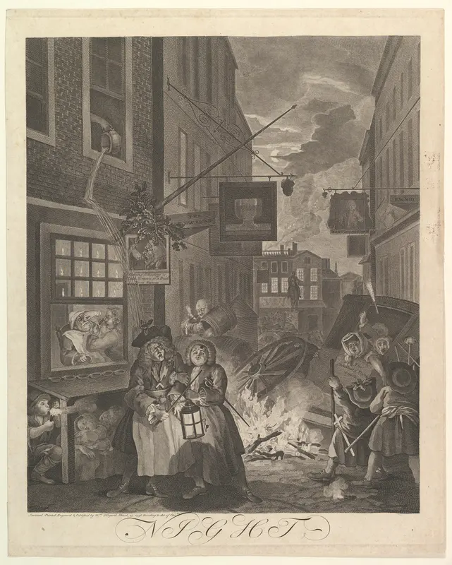 Night (The Four Times of Day) Wall Art by William Hogarth - High-Resolution Digital Print