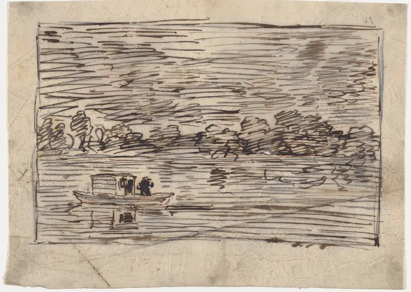 Night Voyage or Net Fishing Wall Art by Charles-François Daubigny - High-Resolution Digital Print