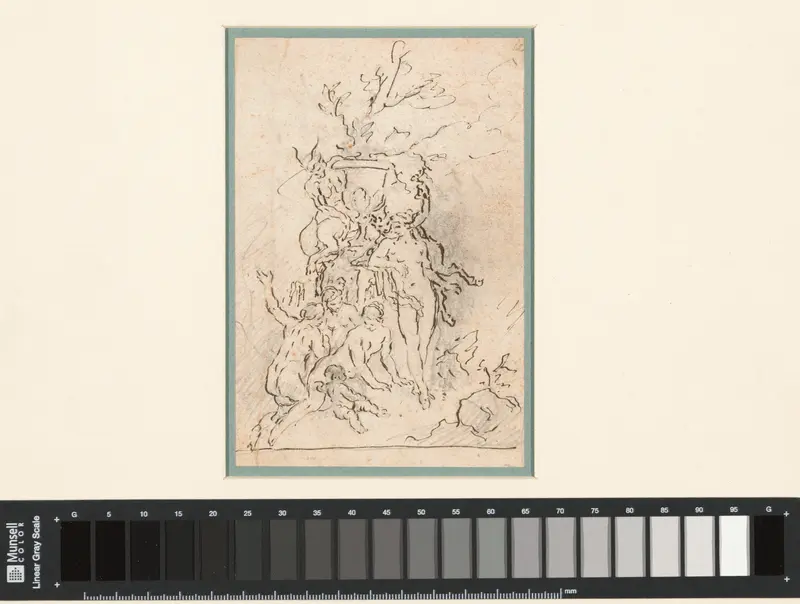 Nimfen en saters opgesteld rondom een siervaas Wall Art by Franz Anton Maulbertsch - High-Resolution Digital Print