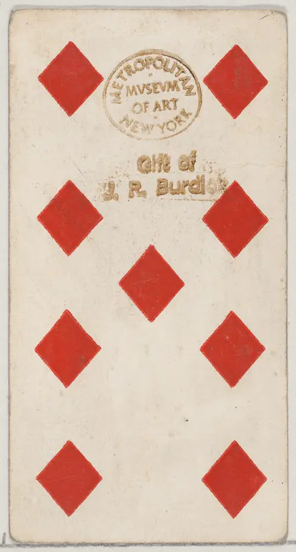 Nine Diamonds, from the Playing Cards series (N84) to promote Turkish Cross-Cut Cigarettes for W. Duke, Sons and Co. Wall Art by W. Duke, Sons & Co. - High-Resolution Digital Print