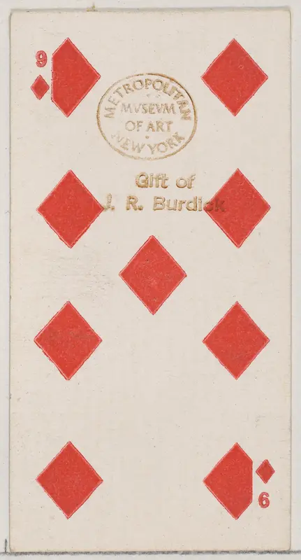Nine Diamonds (red), from the Playing Cards series (N84) for Duke brand cigarettes Wall Art by W. Duke, Sons & Co. - High-Resolution Digital Print