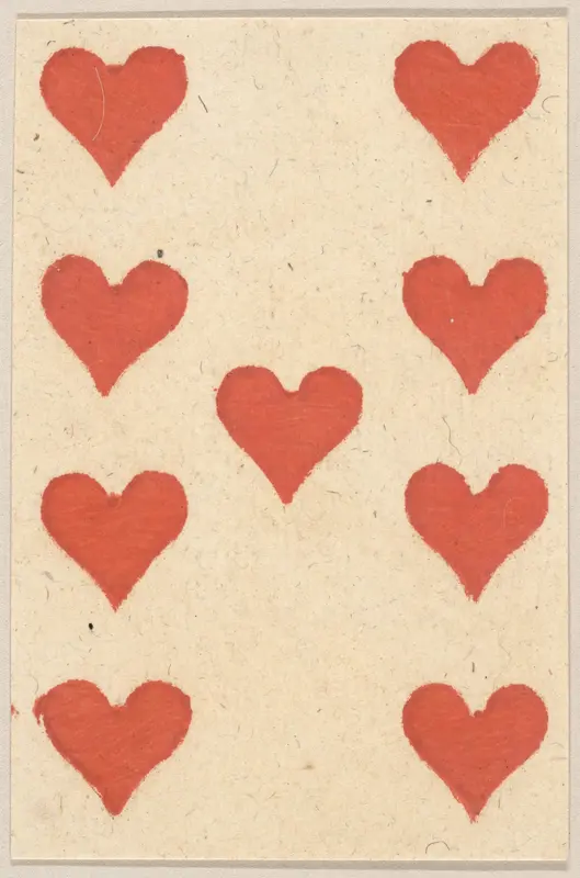 Nine of Hearts, from a Set of Piquet Cards Wall Art by Claude Fayolle - High-Resolution Digital Print