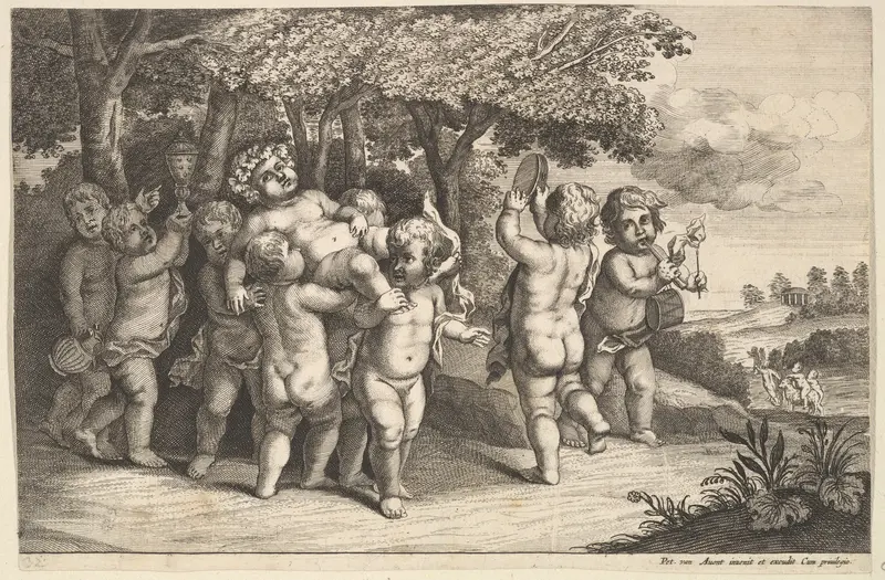 Nine Small Boys Wall Art by Wenceslaus Hollar - High-Resolution Digital Print