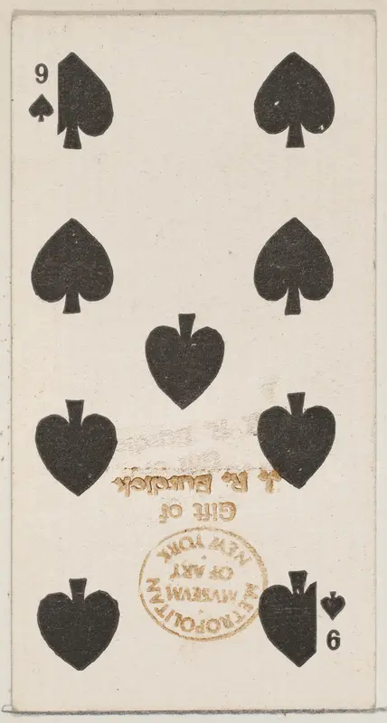 Nine Spades (black), from the Playing Cards series (N84) for Duke brand cigarettes Wall Art by W. Duke, Sons & Co. - High-Resolution Digital Print