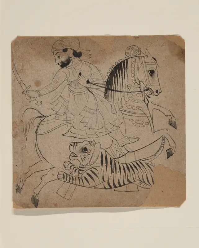 Nobleman Hunting a Tiger Wall Art by Unknown - High-Resolution Digital Print