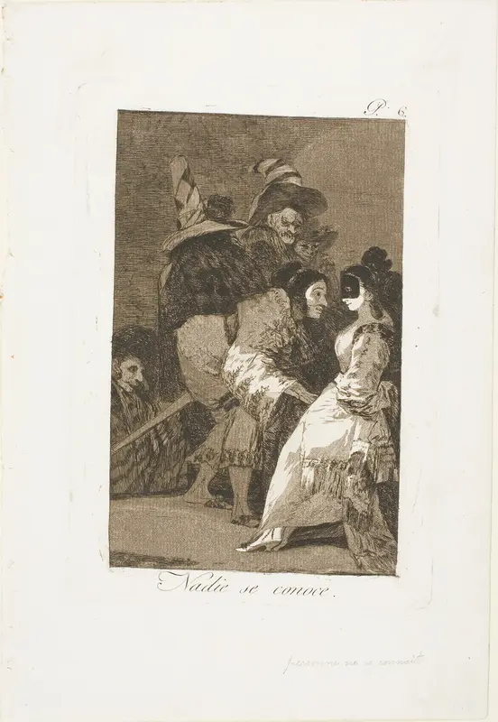 Nobody knows himself, plate six from Los Caprichos