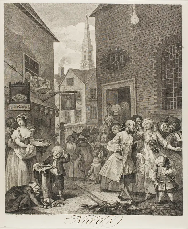 Noon, plate two from The Four Times of the Day Wall Art by William Hogarth - High-Resolution Digital Print