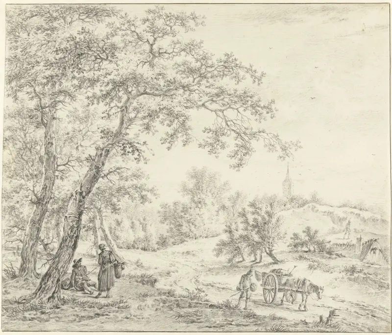 Noord-Hollands landschap (Egmond richting Castricum?) Wall Art by Pieter Pietersz. Barbiers - High-Resolution Digital Print