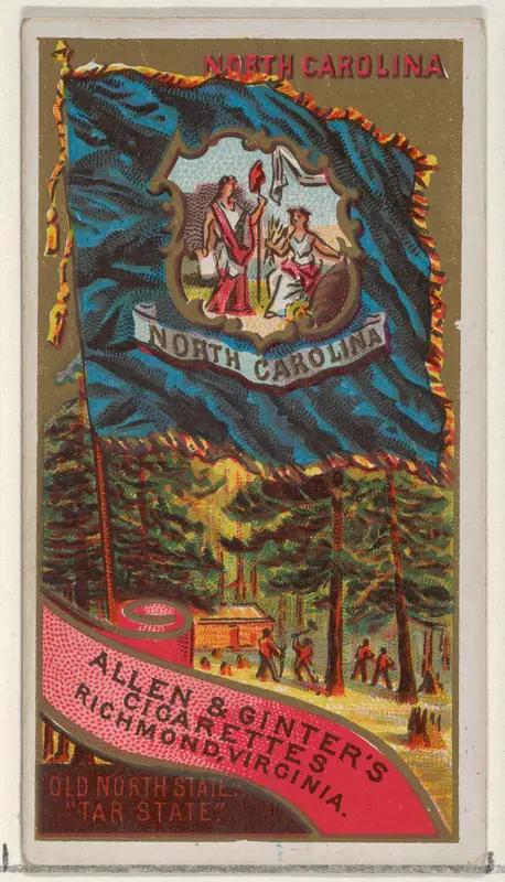 North Carolina, from Flags of the States and Territories (N11) for Allen & Ginter Cigarettes Brands Wall Art by Allen & Ginter - High-Resolution Digital Print