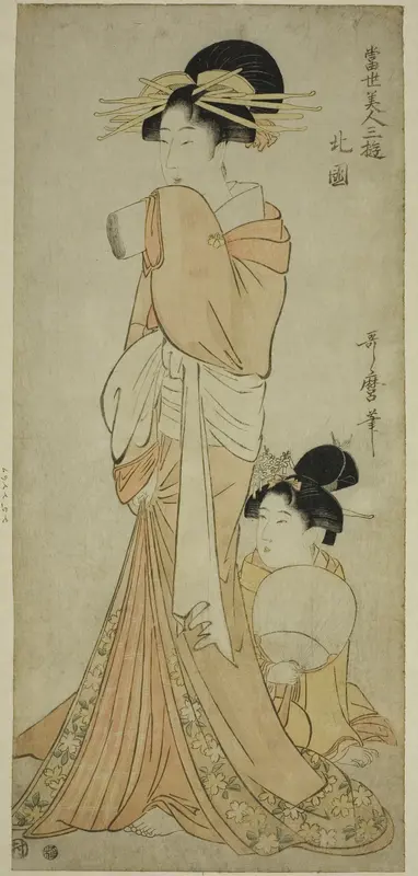 Northern Quarter (Hokkoku), from the series "Three Amusements of Contemporary Beauties (Tosei bijin sanyu)" Wall Art by Kitagawa Utamaro - High-Resolution Digital Print