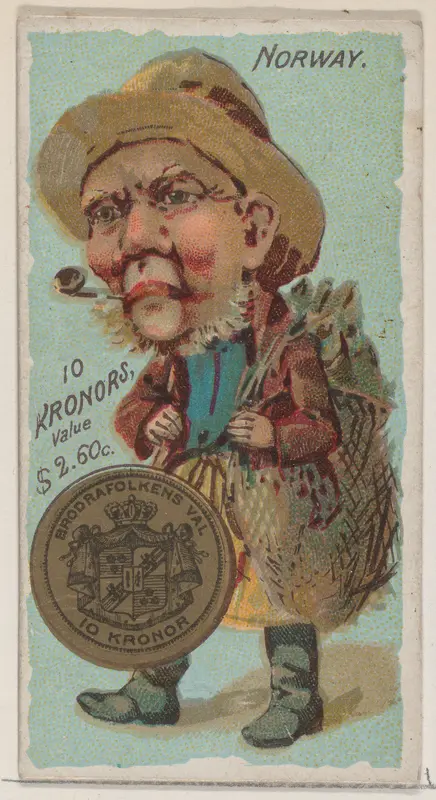 Norway, 10 Kronors, from the series Coins of All Nations (N72, variation 2) for Duke brand cigarettes Wall Art by W. Duke, Sons & Co. - High-Resolution Digital Print