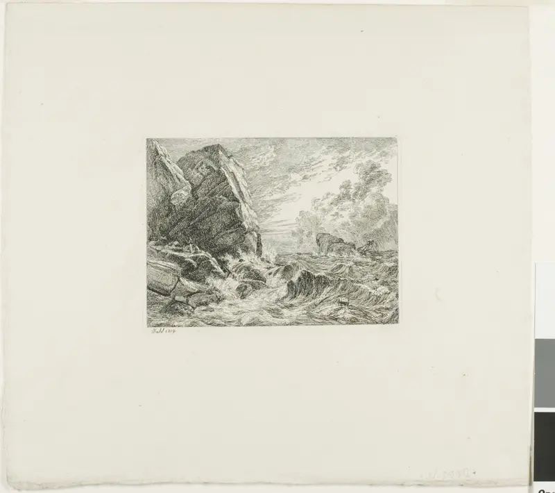 Norwegian Seacoast During a Storm Wall Art by Johan Christian Clausen Dahl - High-Resolution Digital Print
