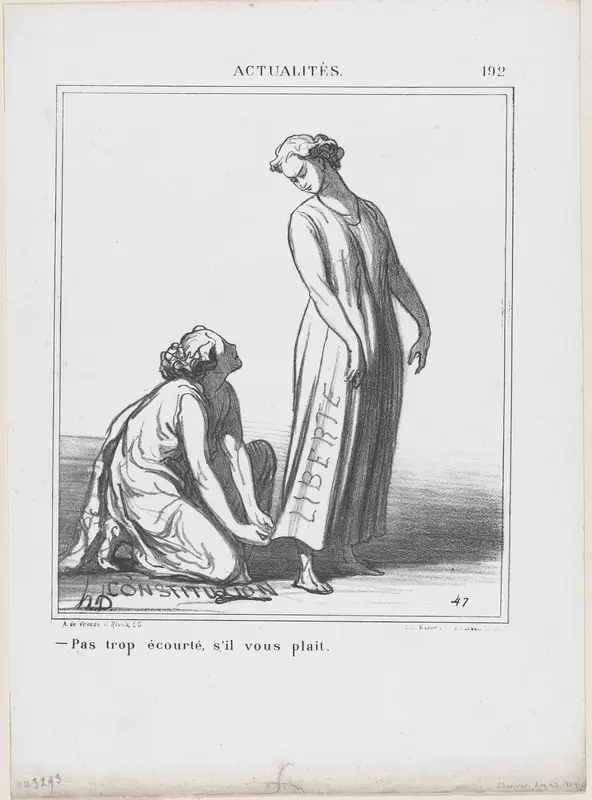 Not too short please, from 'News of the day,' published in "Le Charivari" Wall Art by Honoré Daumier - High-Resolution Digital Print