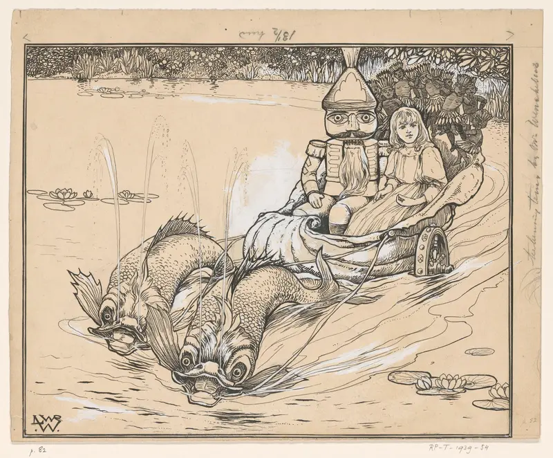 Notenkraker en Marie in een schelpwagen Wall Art by Unknown - High-Resolution Digital Print