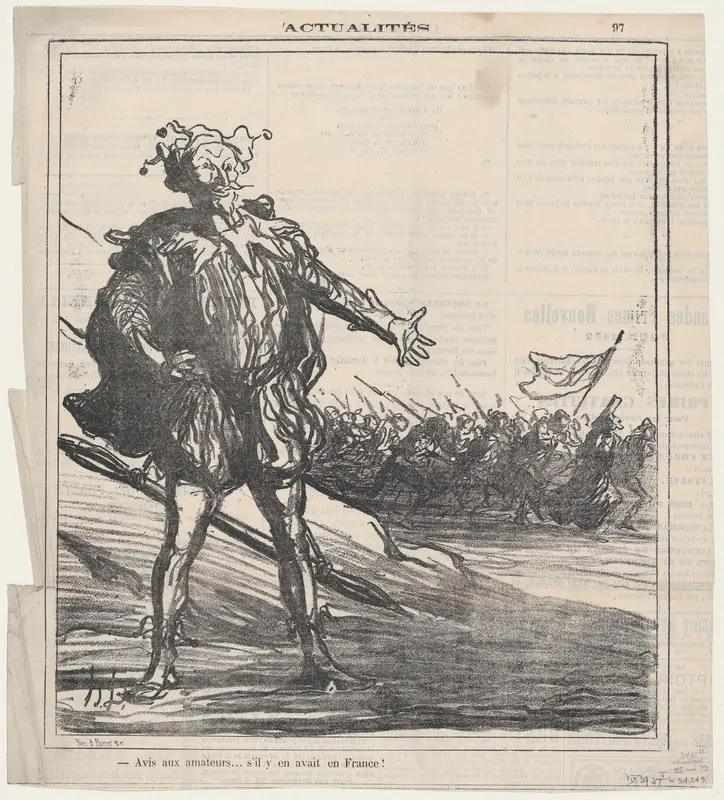 Notice to connoisseurs.... in case there are any left in France!, from 'News of the day,' published in Le Charivari, May 25, 1872 Wall Art by Honoré Daumier - High-Resolution Digital Print