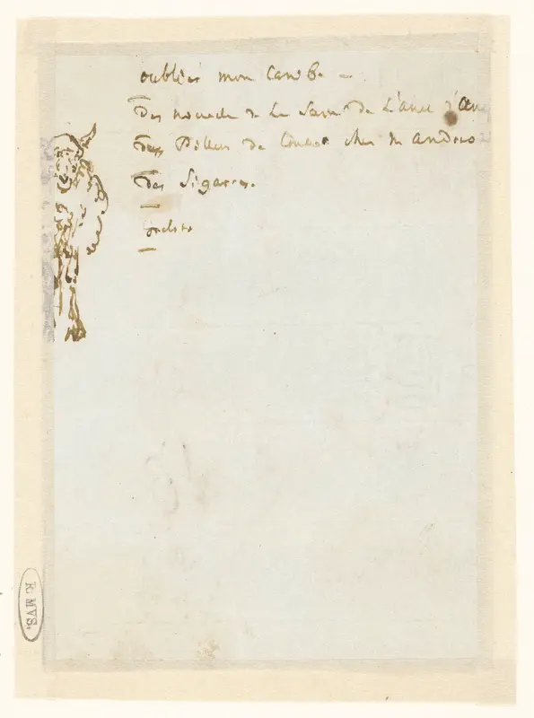 Notities en een schaap (half) Wall Art by David Alphonse de Sandoz-Rollin - High-Resolution Digital Print