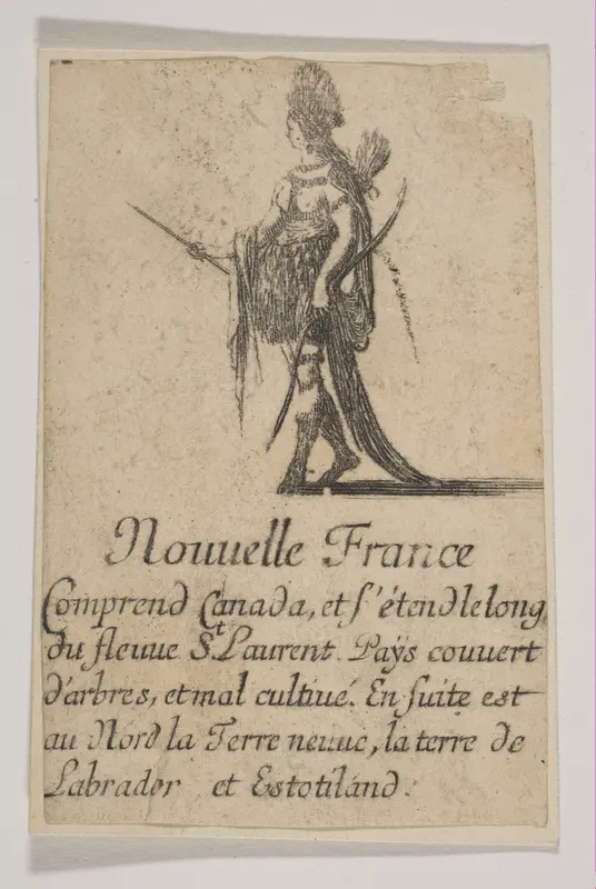 Nouvelle France, from the playing cards "Jeu de la Géographie" Wall Art by Stefano della Bella - High-Resolution Digital Print