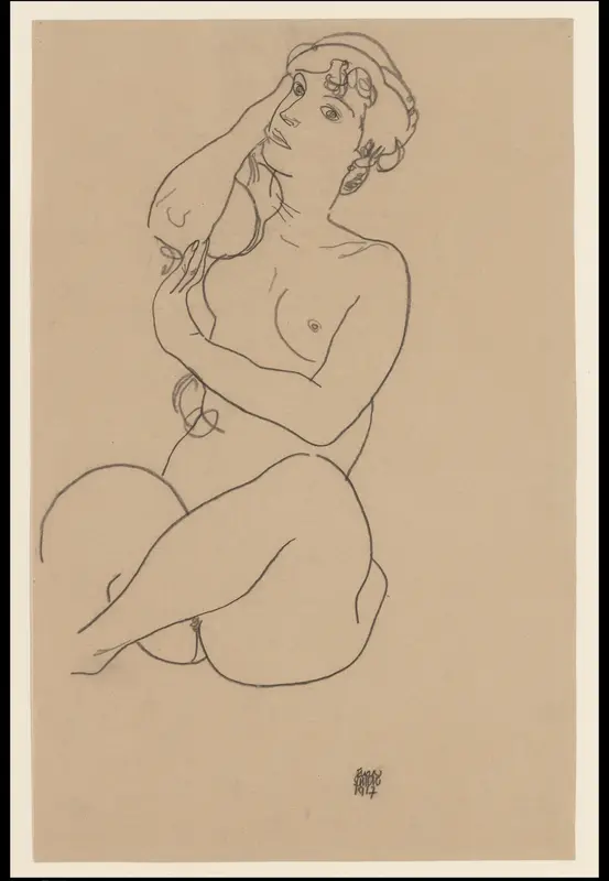 Nude Wall Art by Egon Schiele - High-Resolution Digital Print